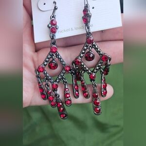 Elegant Red Chandelier Earrings